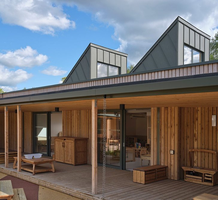 University of Staffordshire Woodlands Nursery by Feilden Clegg Bradley Studios. Credit: Daniel Hopkinson