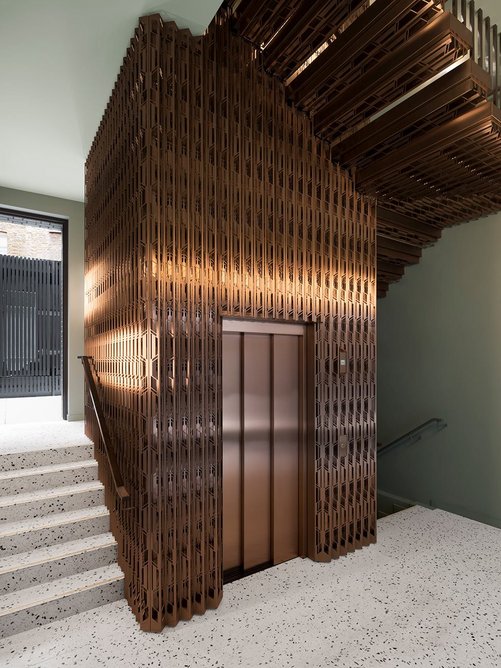 The completed metal screen at The Gaslight, Fitzrovia, London.