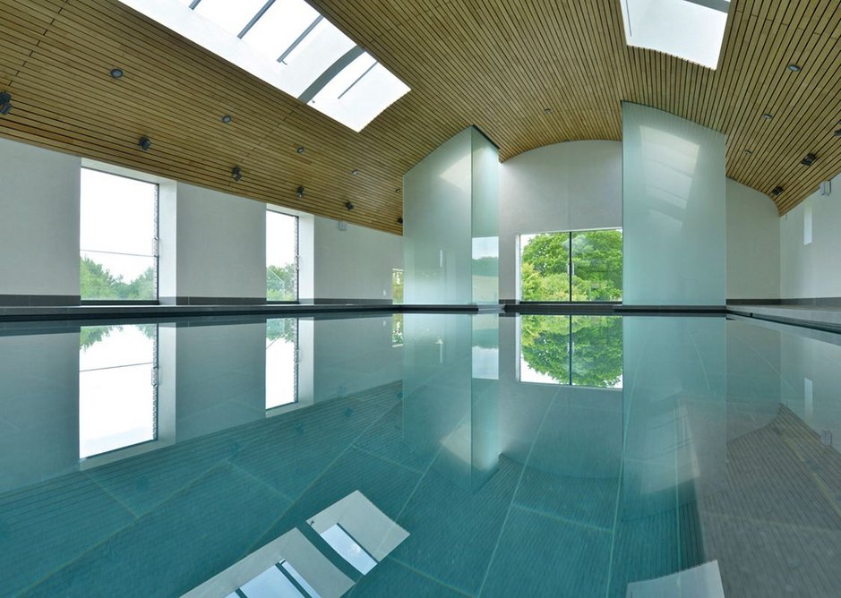 The pool house might look understated but with a sauna and steam room, it uses 80% of the site’s energy demand.