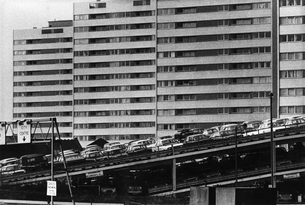 Peter Baistow (photographer), High-rise flats and multi-storey car park, Birmingham.Peter Baistow (photographer), High-rise flats and multi-storey car park, Birmingham.