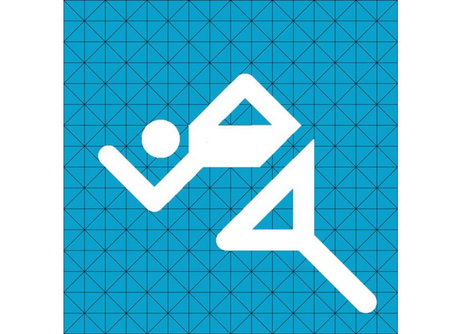 Pictogram 0605 (athletics), designed by Otl Aicher for the 20th Summer Olympics in Munich, 1972.