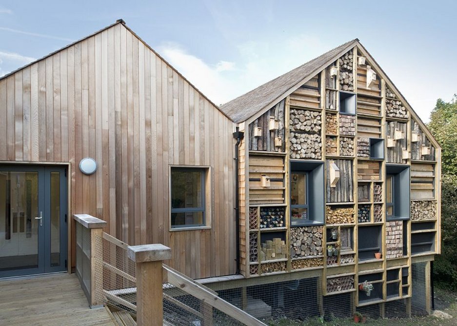 Education and public sector – Mellor Primary School near Stockport by Sarah Wiggleworth Architects. Serving the Forest School ethos, made of glulam frames.