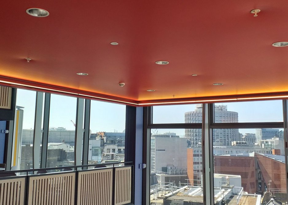 QIC Trims' perimeter detail was used to support the specialist stretch ceiling and lighting.