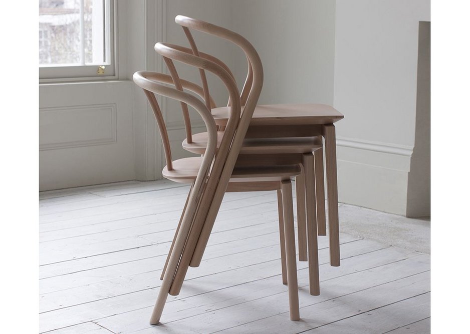 Production made - Ercol's Flow Chair in European Beech.