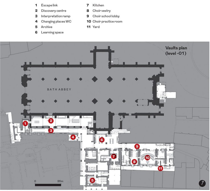 Bath Abbey Vaults plan (level -01)