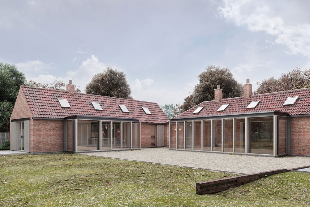 PASTE Architects, CGI of Fishpond Cottage: conversion of stables in a Grade II listed building