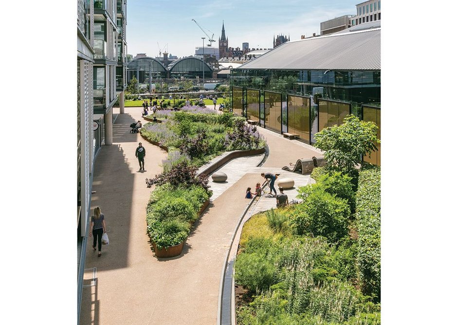 At King’s Cross the studio worked on strategy with Townshend Landscape. It also did some public realm design, as here alongside Waitrose.