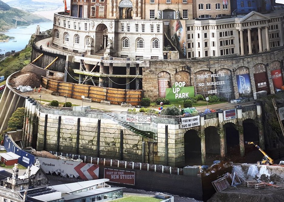 The UK isolated and divided - detail of Babel Britain by Emily Allchurch in the general show.