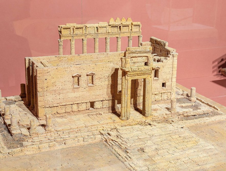 The now destroyed Temple of Bel at Palmyra, remembered in cork by Dieter Collen. Photo: c) Chris Jackson
