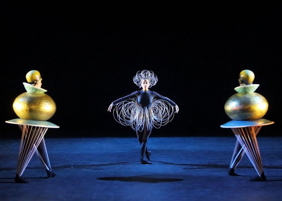 Part of the opening festival of Bauhaus100, the Triadic Ballet was a performance of Bauhaus master Oskar Schlemmer’s costume ballet from 1922. The Ballet was revived in 1977 by Gerhard Bohner with a new production by Bayerisches Staatsballett II in 2014.