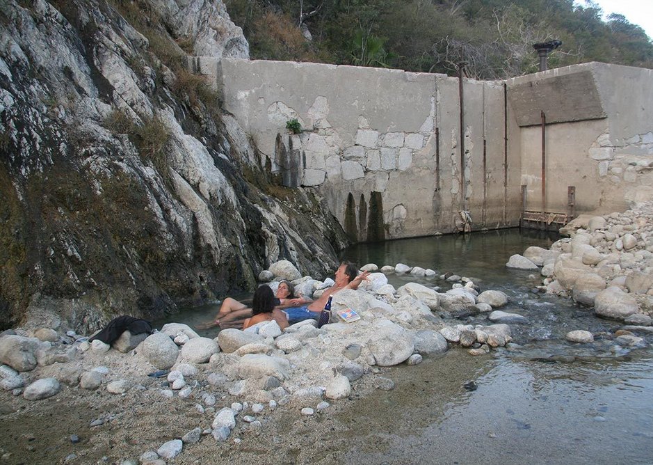 Hot spring near dam, Baja California, Mexico, 2009.