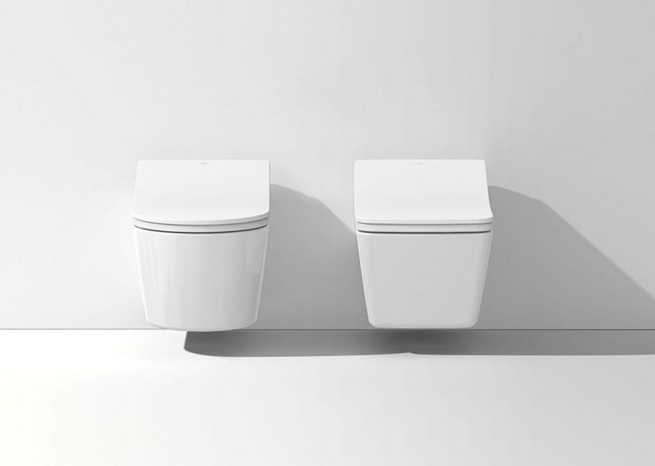 The Washlet RX (left) and Washlet SX feature curved and angled lines respectively.
