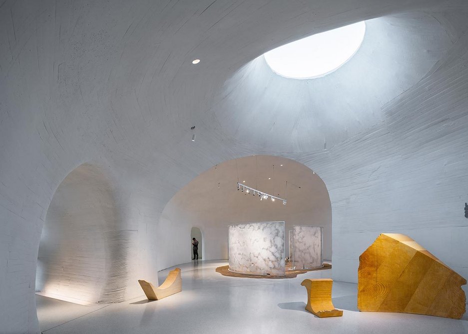 Galleries with skylights at UCCA Dune Art Museum, China.