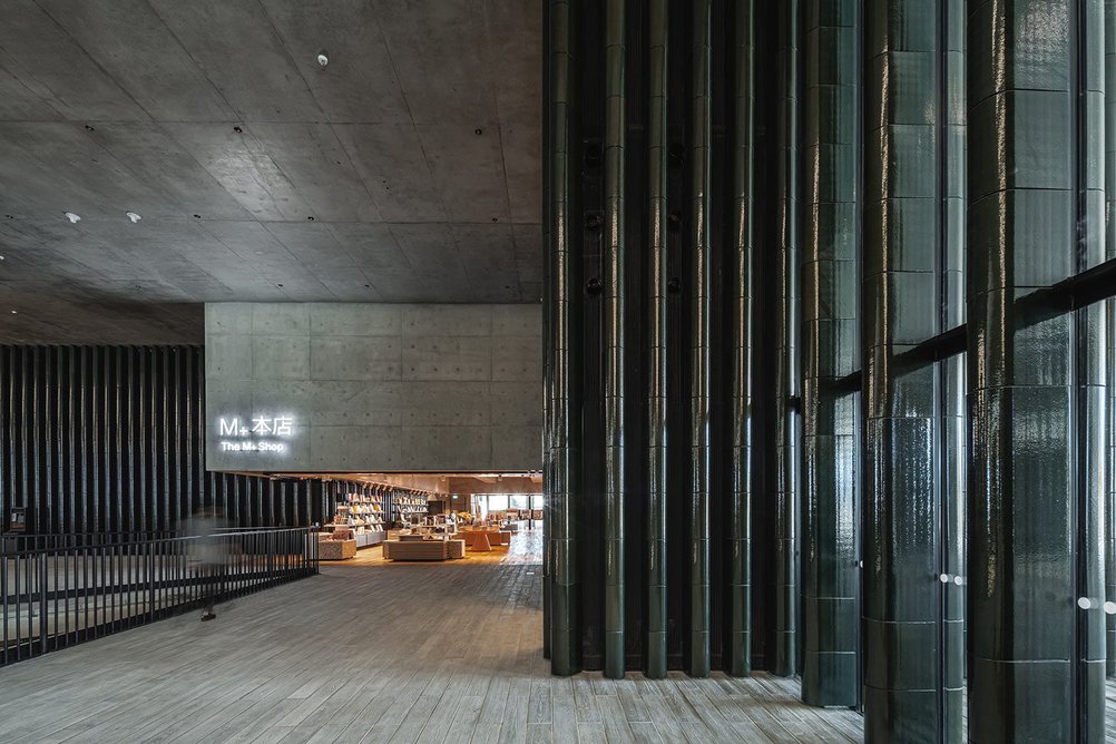 The Main Hall with columns and surfaces clad in glazed ceramic.