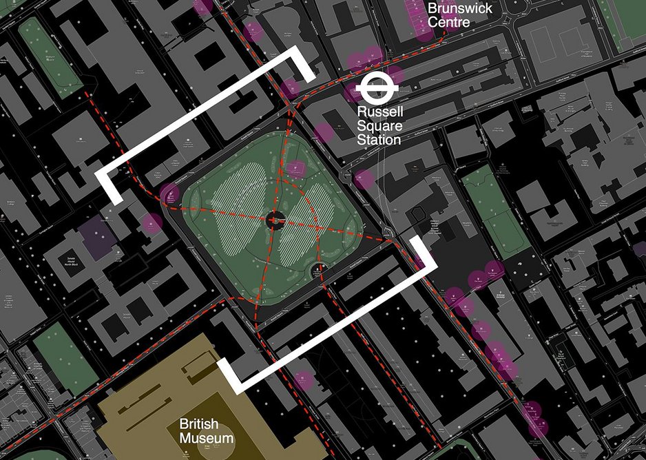 Casper Mueller Kneer's night site plan for Russell Square.