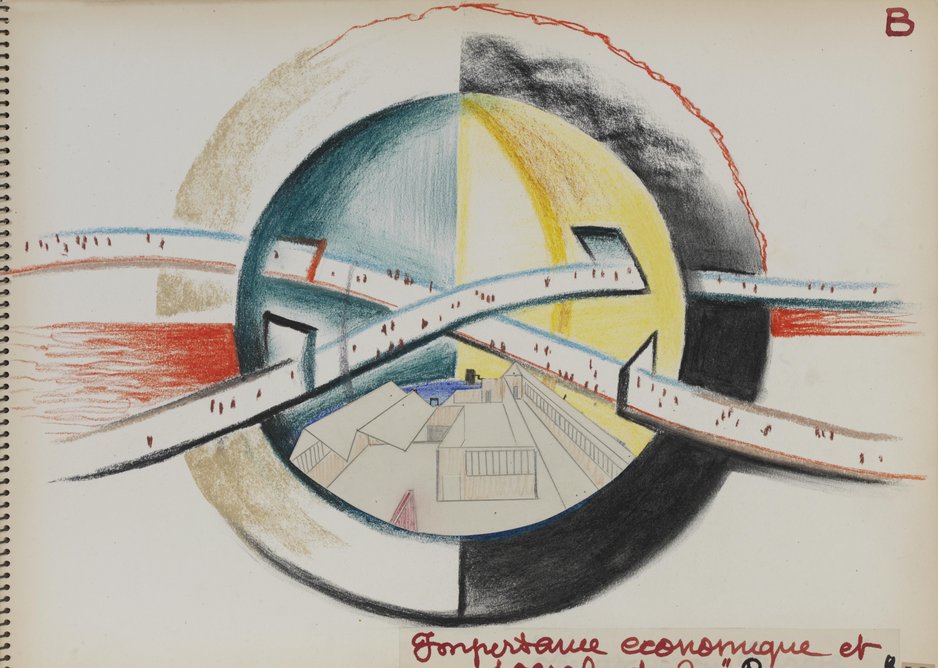 René Herbst, study from a sketchbook for the design of an exhibition, the ‘Exposition Internationale de la Rayonne’, 1950.