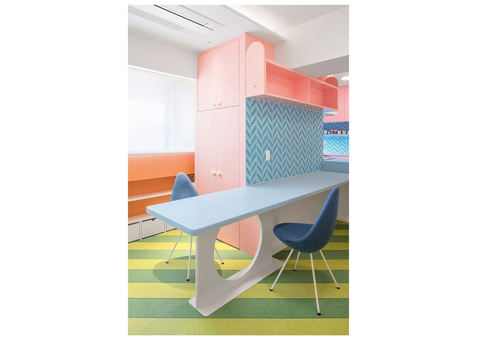 The client’s radical tastes meant it was very happy with clashing pastels and patterns.