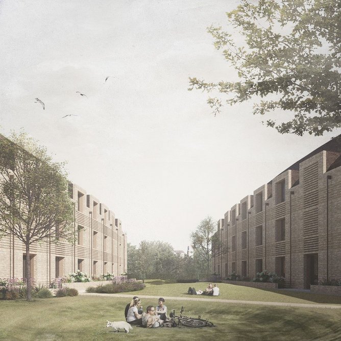 The Passivehaus Croft Gardens student accommodation for King’s College Cambridge is designed by FCB Studios to last 100 years. A CLT structure and timber lining should sequester a substantial amount of carbon allowing it to be carbon negative for the first 7-10 years of operation.