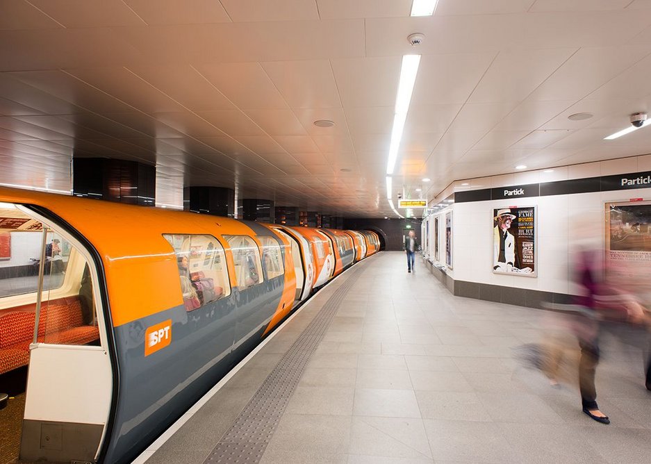 Partick Subway Station's renovated platform.