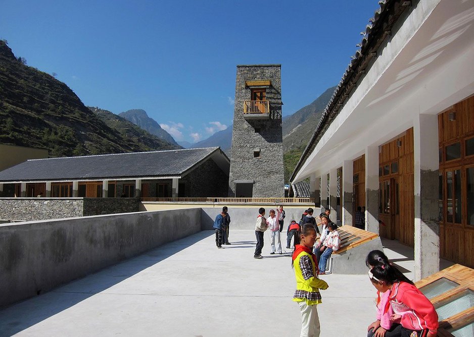Black Tiger Primary School, Mao County, 2010. Photo by Dong Mei. © Courtesy of BCKJ Architects