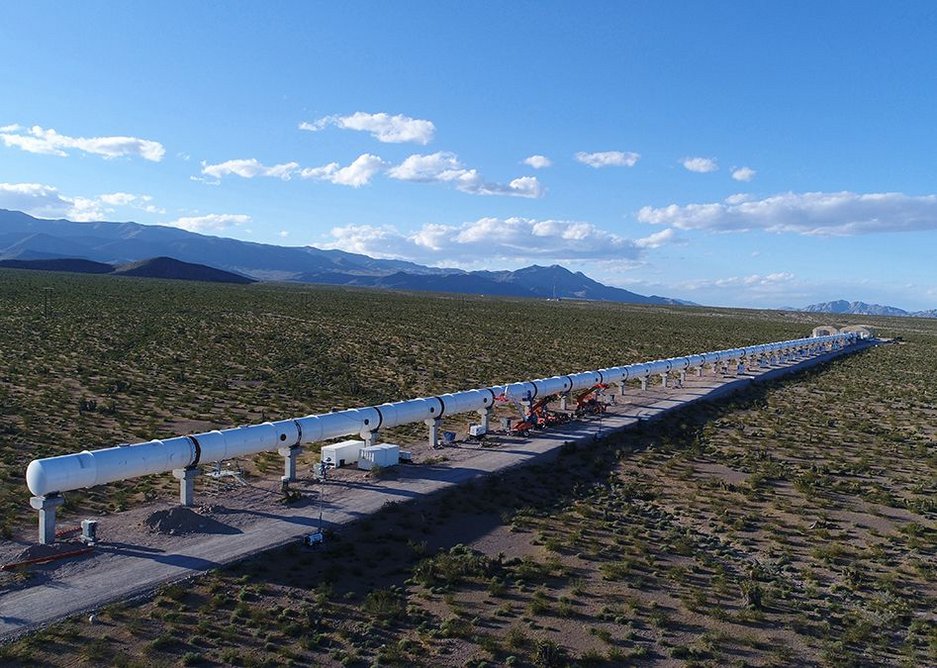 A prototype for Virgin Hyperloop One, a system to transport passenger and freight capsules at high speed designed by Hyperloop One.
