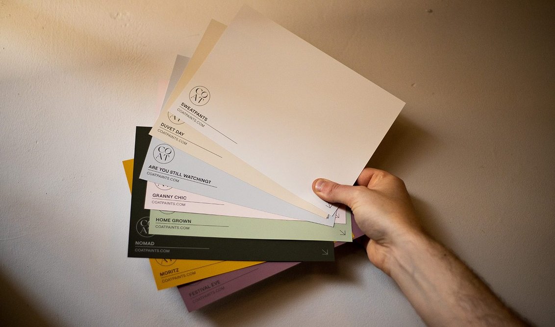 COAT's peel-and-stick recyclable paint swatches are 95 per cent less wasteful than tester pots.