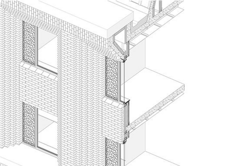 How they made it - exploded axonometric of facade detail.