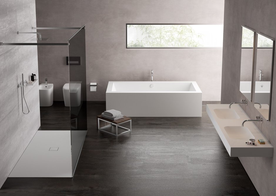 New shower trays and baths join the existing Hi-Macs bathroom basin collection.