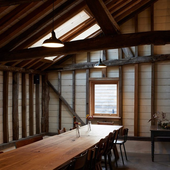 Knepp Wilding Kitchen and Shop by Kaner Olette Architects. Credit: Richard Chivers