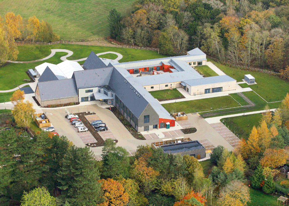 Using the pitched roofs to the full in The Nook, a complex of buildings that make up the £11m hospice.