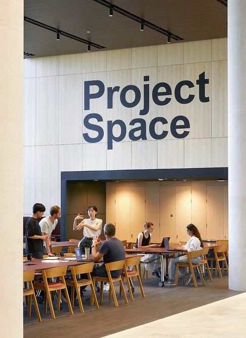 Collaborative working in action – the Project Space occupies three levels.