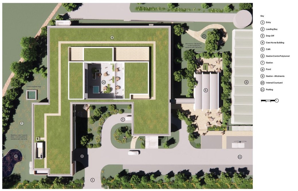 Roof plan, The Olive Grove, designed by WGP Architects.