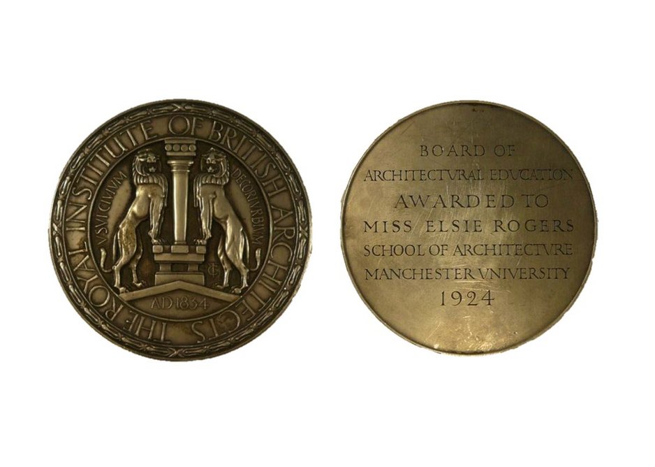 Uniface Silver Medal. Designed by Cecil Thomas, 1921. Awarded to Elsie Rogers in 1924.