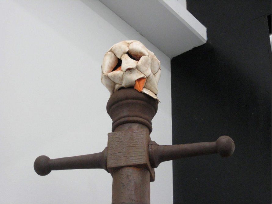 If Socks Aren’t Pulled Up Heads Will Roll (2009) by Richard Hughes, from Horror in the Modernist Block at Ikon Gallery