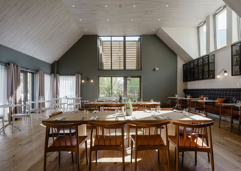 The restaurant dining hall. It is open to the public as well as residents.