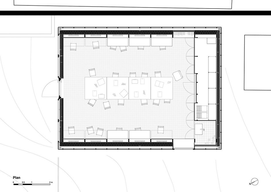 Floorplan of the STEM Lab, a simple yet versatile space made more functional through an attention to detail.