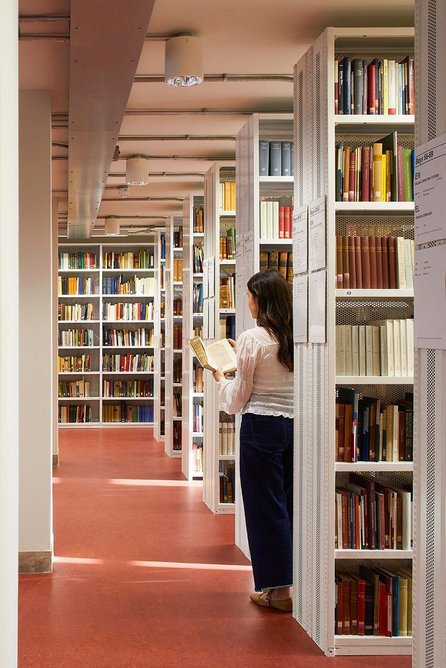 Linoleum has been reinstated in the library stacks.