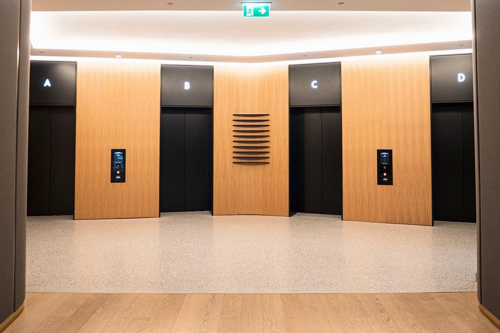 Lift lobby with Lazenby Terrazzo floor at The Bailey.