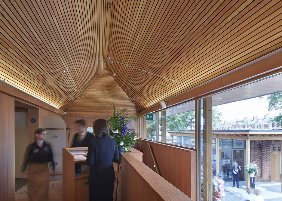 The interior of the weigh-in building has been fitted out with timber ceilings and Yorkshire rose-printed carpets.