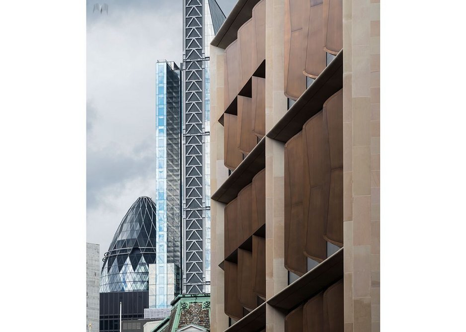 Bloomberg_ details of the bronze which allow natural ventilation.