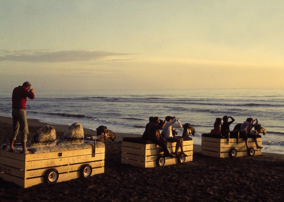 Amphibious camels returning to Africa, UFO's designs for Bamba Issa, Forte dei Marmi, 1969.