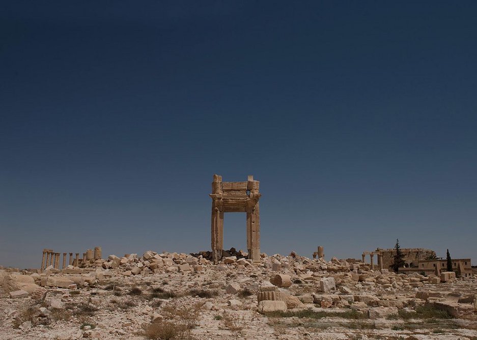 Ruins of the Temple of Bel in Palmyra, Syria, following destruction by ISIS in Augusts 2015 from What Remains at the Imperial War Museum London.