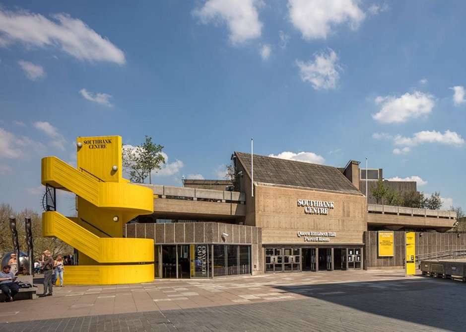 Queen Elizabeth Hall and Purcell Room entrance with new glazed corner to the foyer.