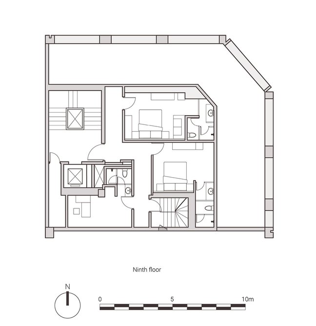 Nineth floor plan, The Blue, Taipei.