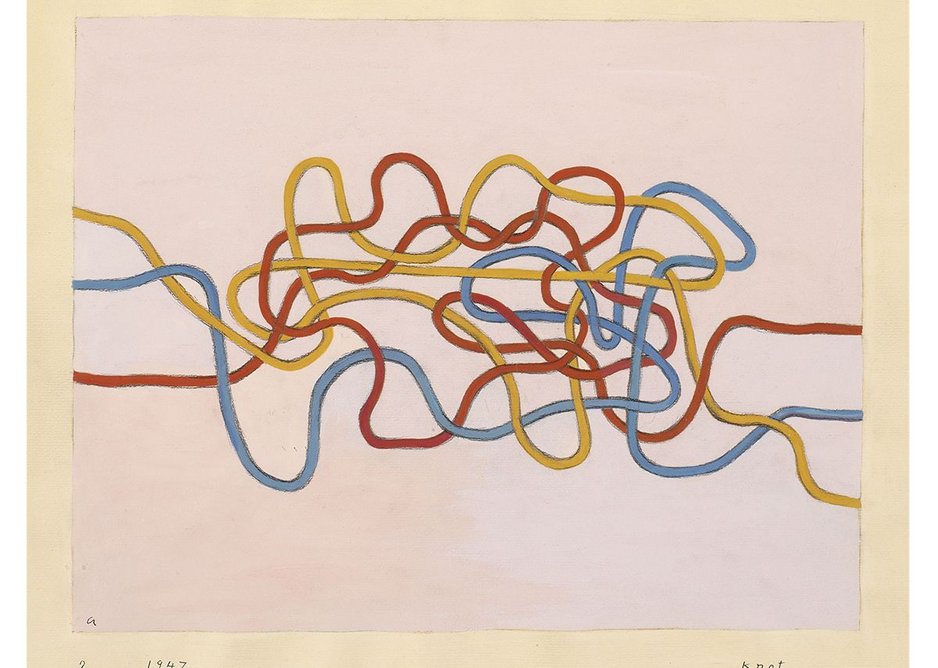 Knot, 1947 by Anni Albers. Gouache on paper.