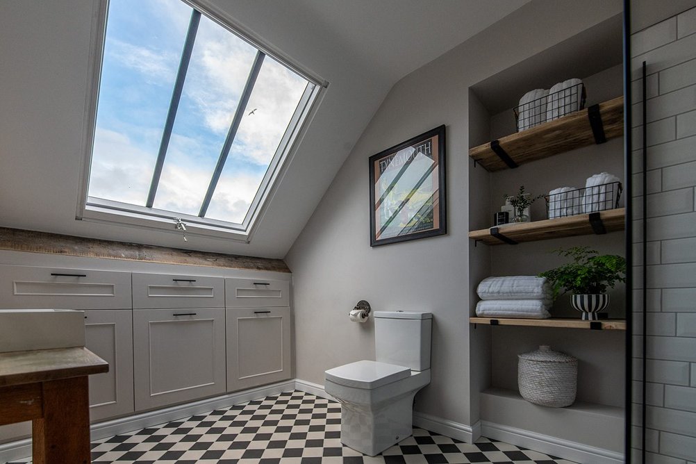 Bringing sky views to the extended and refurbished shower room.