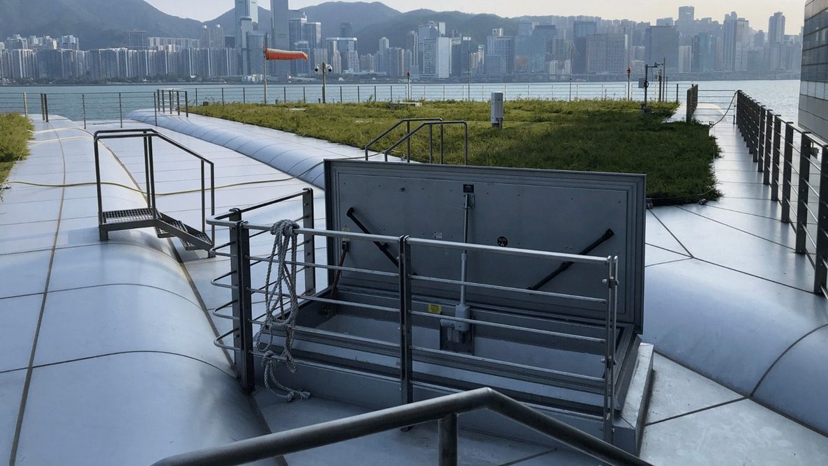 Access all areas: rectangular Surespan roof hatch in Hong Kong.