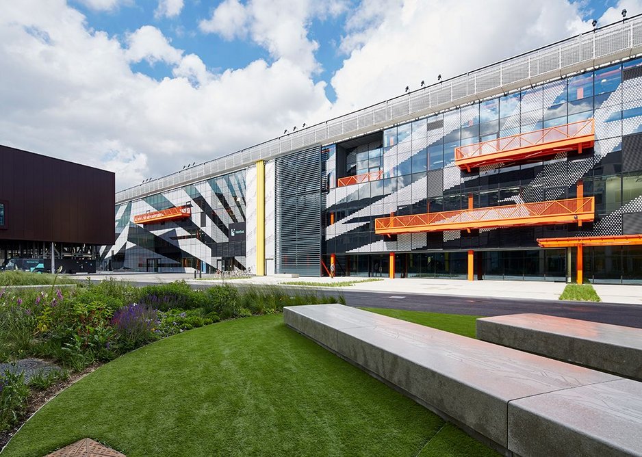 Here East, a digital hub being created by Hawkins Brown alongside the Queen Elizabeth Olympic Park using converted London 2012 broadcast and press facilities.