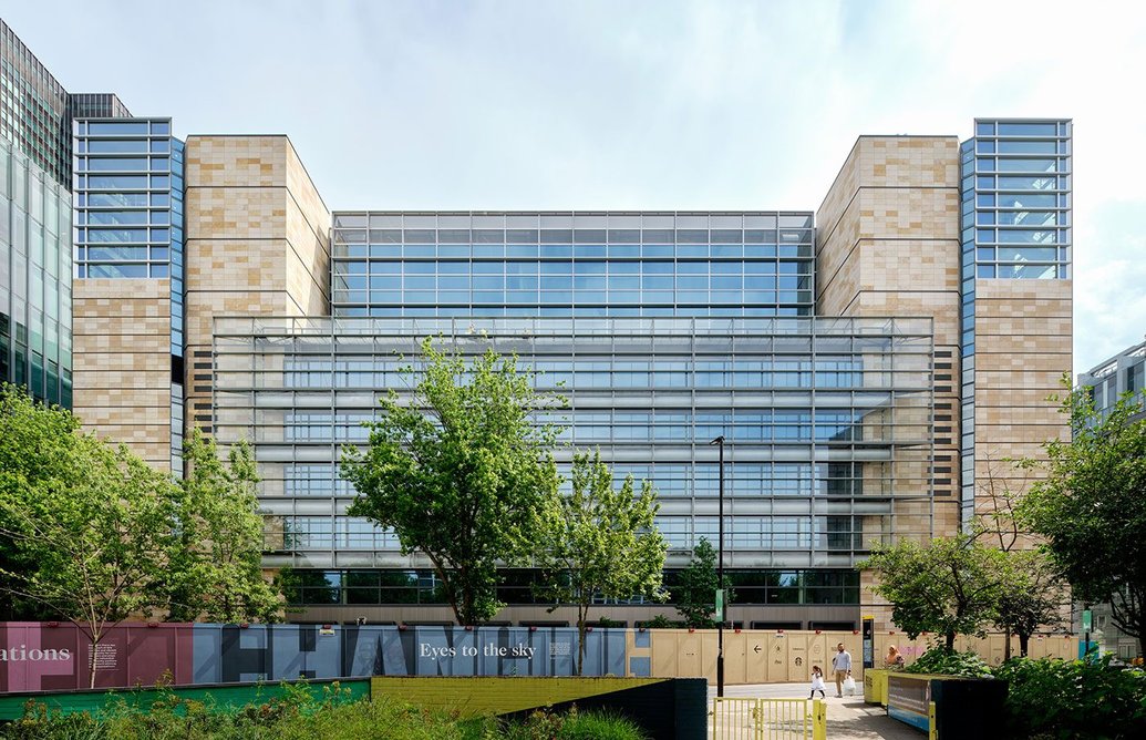 No. 1 Triton Square, completed in 2022, with reused existing and secondhand imported stone cladding.