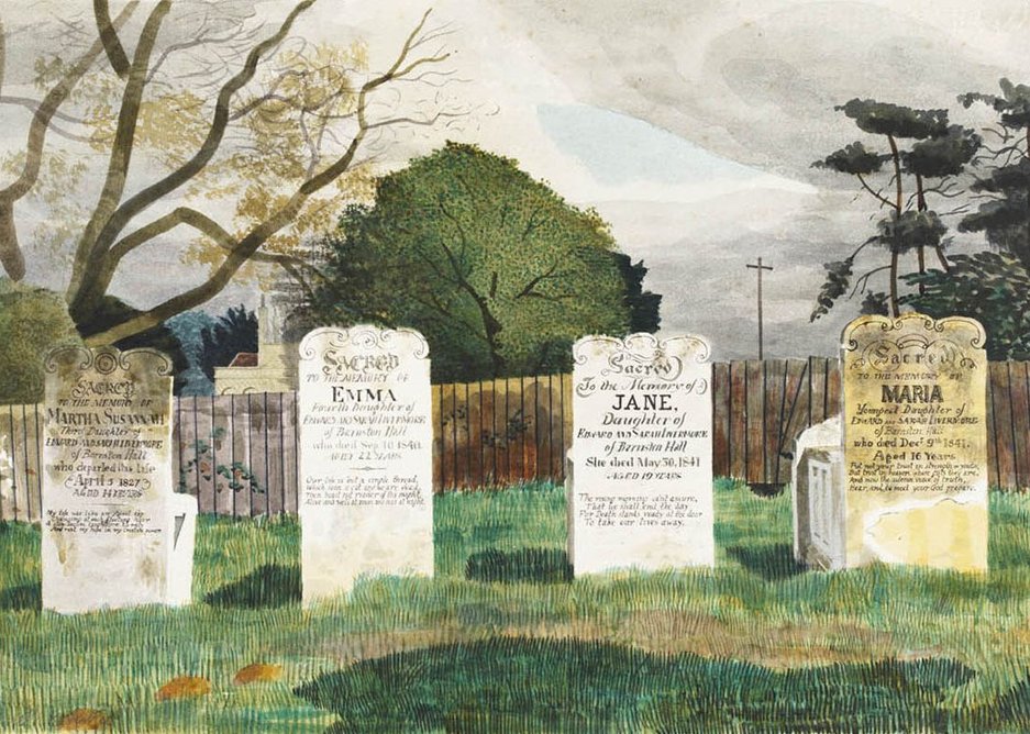 Kenneth Rowntree, The Livermore Gravestones, Barnston, near Dunmow, Essex, c 1942. Given by the Pilgrim Trust.